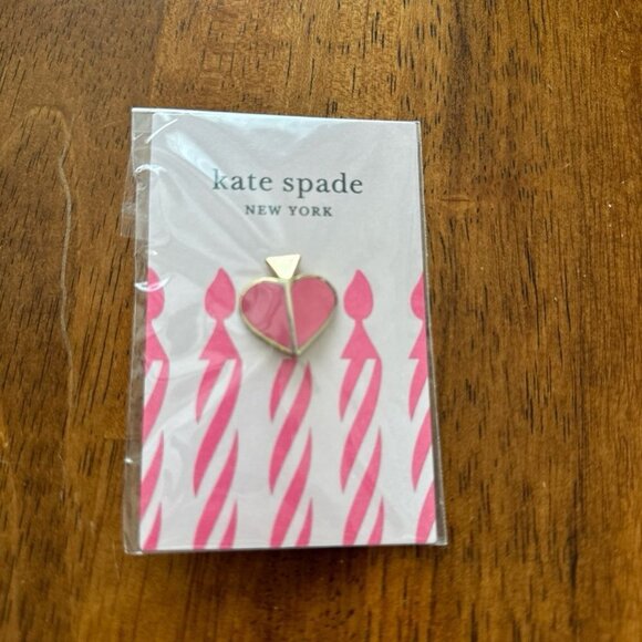 NEW Kate Spade New York Pink Heart Pin NEW - Picture 1 of 2